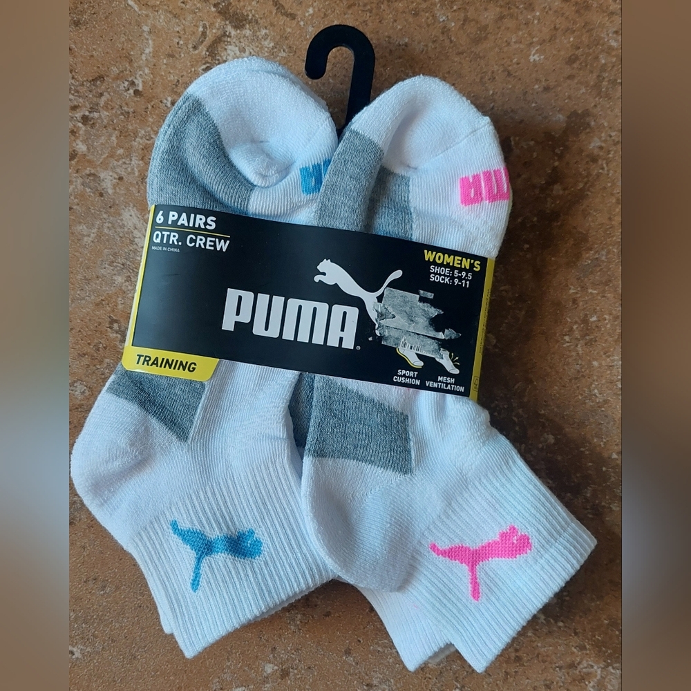 Puma 6 Pairs Quarter Socks